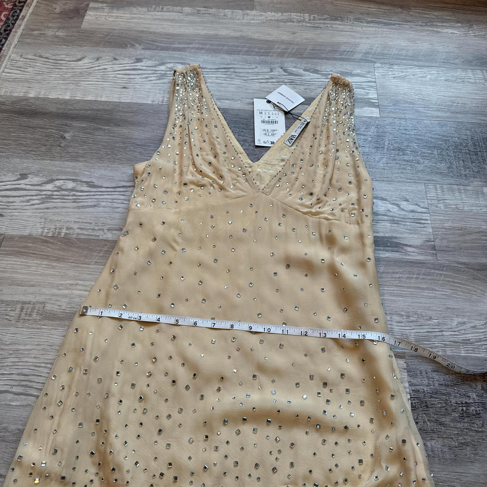 ZARA SPARKLY MINI DRESS ZW COLLECTION - SIZE M - BRAND NEW WITH TAG - Picture 7 of 8